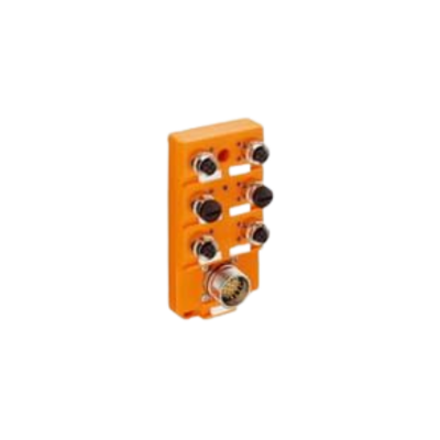 6-poorts M12 actuator/sensor-verdeelbox met M23-snelkoppeling voor besturingskabel